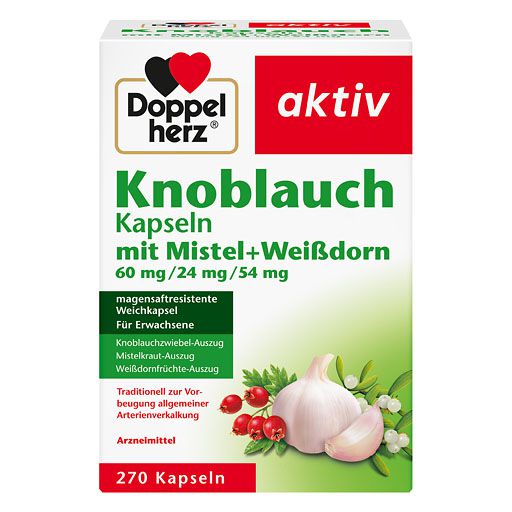 DOPPELHERZ Knobl. Kap. m. Mistel+Weißdorn 60/24/54 mg* 270 St