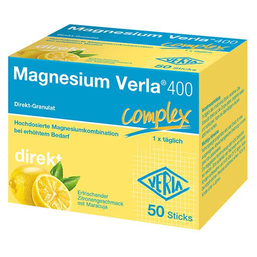MAGNESIUM VERLA 400 Zitrone Direkt-Granulat 50 St