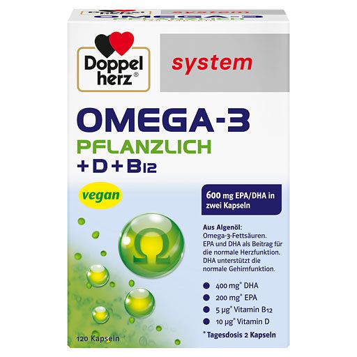 DOPPELHERZ Omega-3 pflanzlich system Kapseln 120 St  