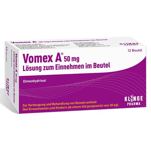 VOMEX A 50 mg Lsg. z. Einnehmen im Beutel* 12 St