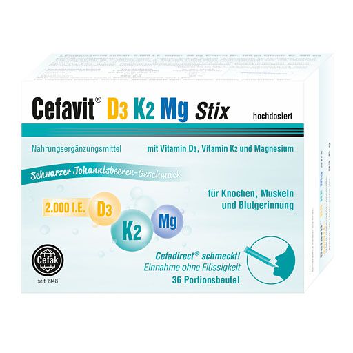 CEFAVIT D3 K2 Mg 2.000 I. E. Stix Granulat 36 St  