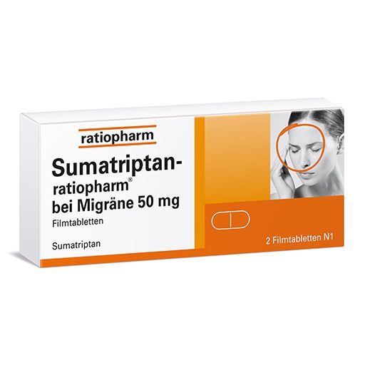 SUMATRIPTAN-ratiopharm bei Migräne 50 mg Filmtabl.* 2 St