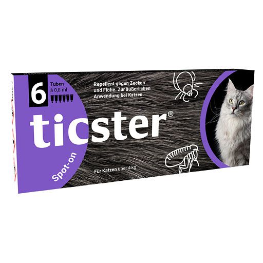 TICSTER Spot-on gegen Zecken & Flöhe Lsg. z. Auftropf. f. Katzen 4-8 kg 6x0,8 ml