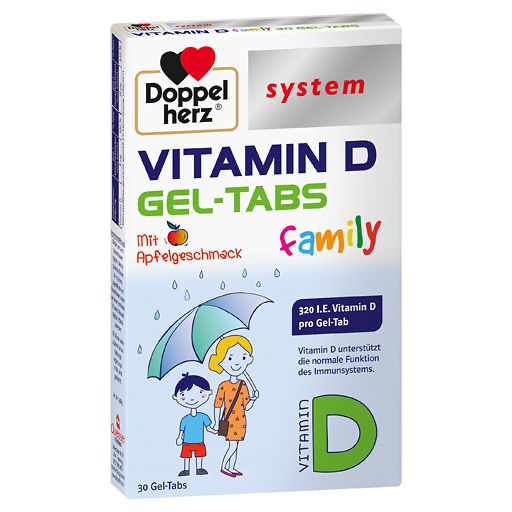 DOPPELHERZ Vitamin D Gel-Tabs family system 30 St  