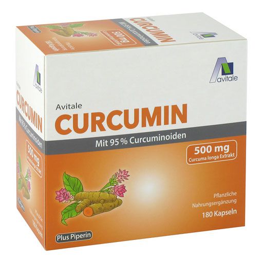 CURCUMIN 500 mg 95% Curcuminoide+Piperin Kapseln 180 St  
