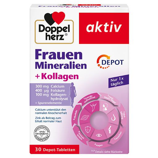 DOPPELHERZ Frauen Mineralien+Kollagen Depot Tabl.