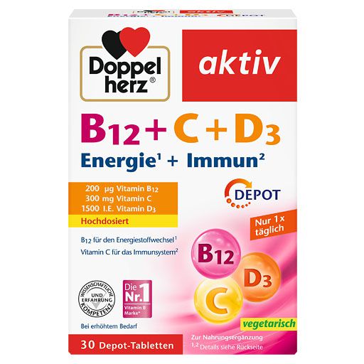 DOPPELHERZ B12+C+D3 Depot aktiv Tabletten 30 St  