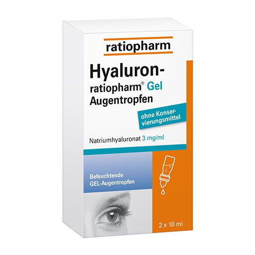 HYALURON-RATIOPHARM Gel Augentropfen 2x10 ml