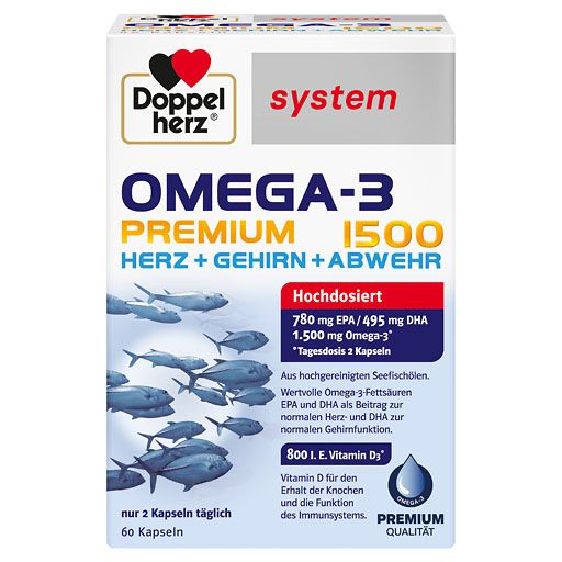 DOPPELHERZ Omega-3 Premium 1500 system Kapseln 60 St  