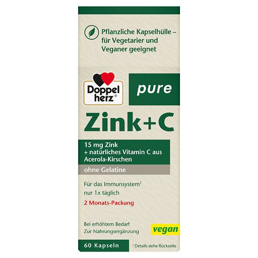 DOPPELHERZ Zink+C pure Kapseln 60 St  