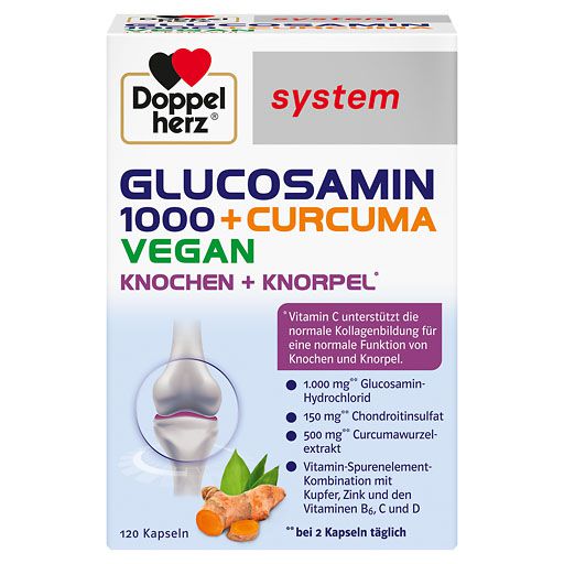 DOPPELHERZ Glucosamin 1000+Curcuma vegan syst. Kps. 120 St  