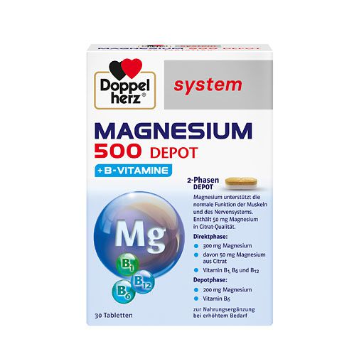 DOPPELHERZ Magnesium 500 Depot system Tabletten 30 St  