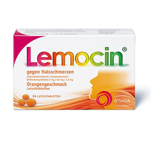 LEMOCIN gegen Halsschmerzen Orangengeschmack Lut.* 24 St