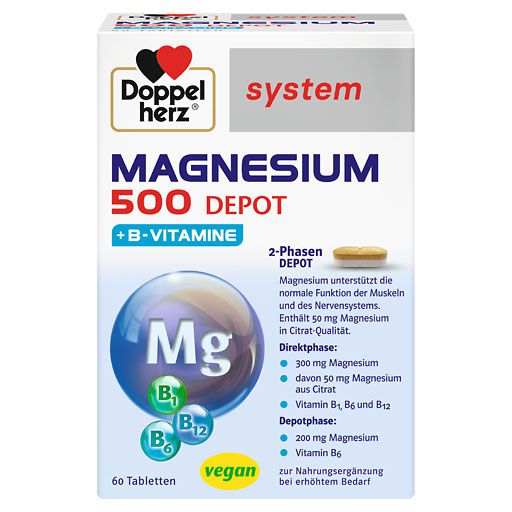 DOPPELHERZ Magnesium 500 Depot system Tabletten 60 St  