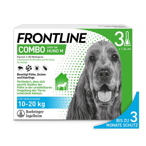 FRONTLINE COMBO® gegen Zecken, Flöhe (Flöhe, Eier, Larven, Puppen) bei Hunden M (10-20Kg)<sup> 6</sup>  3 St