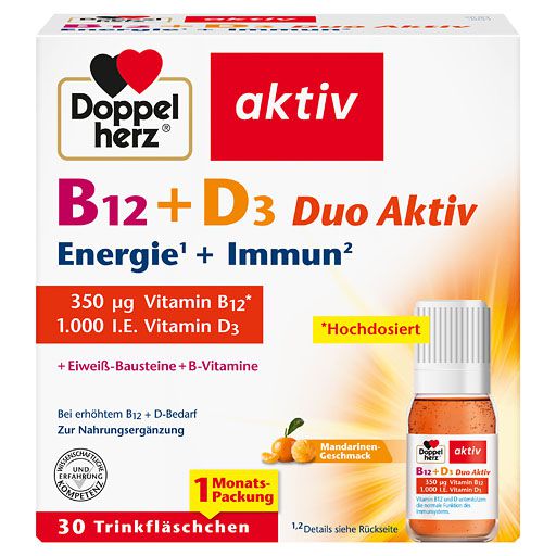DOPPELHERZ B12+D3 Duo Aktiv Trinkampullen 30 St  