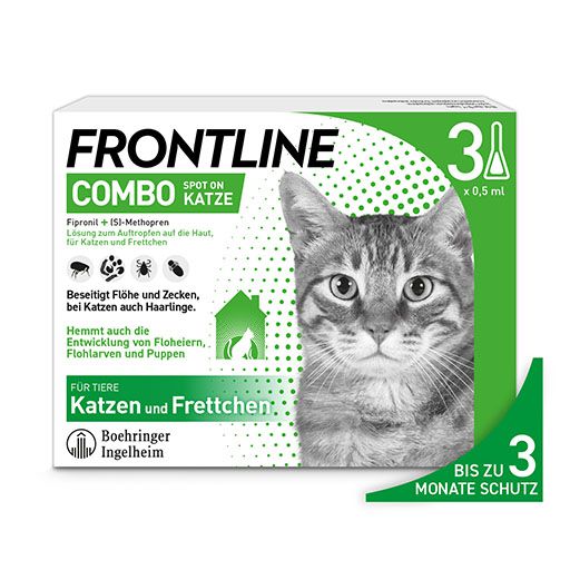 FRONTLINE COMBO® gegen Zecken, Flöhe (Flöhe, Eier, Larven, Puppen) bei Katzen<sup> 6</sup>  3 St