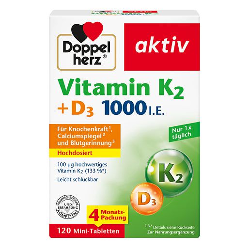 DOPPELHERZ Vitamin K2+D3 1000 I. E. Tabletten 120 St  