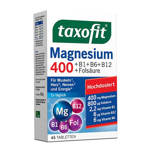 TAXOFIT Magnesium 400+B1+B6+B12+Folsäure Tabletten 45 St