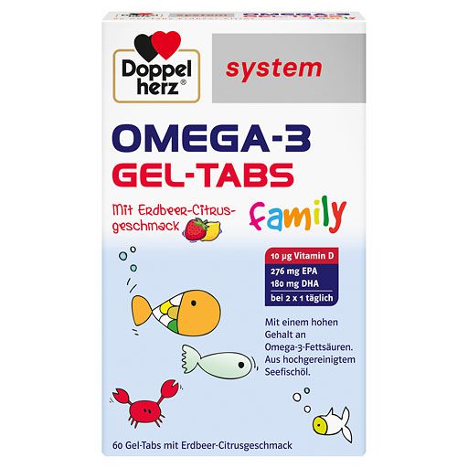 DOPPELHERZ Omega-3 Gel-Tabs family Erdb. Cit. system 60 St  