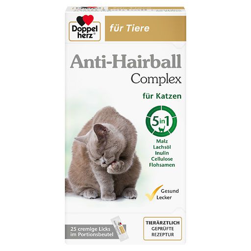 DOPPELHERZ für Tiere Anti-Hairball Complex Katzen 25x10 g