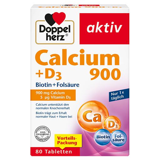 DOPPELHERZ Calcium 900+D3 Tabletten 80 St  