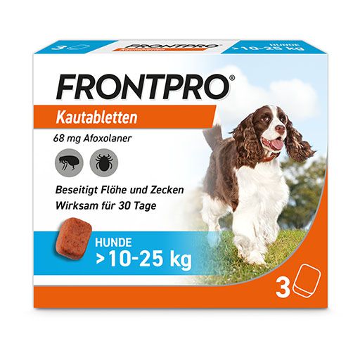 FRONTPRO 68 mg Kautabletten f. Hunde >10-25 kg<sup> 6</sup>  3 St