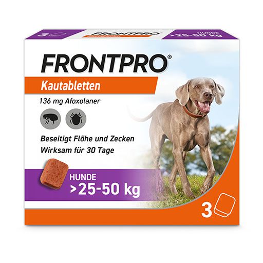 FRONTPRO 136 mg Kautabletten f. Hunde >25-50 kg<sup> 6</sup>  3 St
