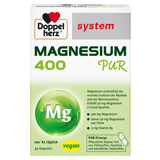 DOPPELHERZ Magnesium 400 Pur system Kapseln 30 St  
