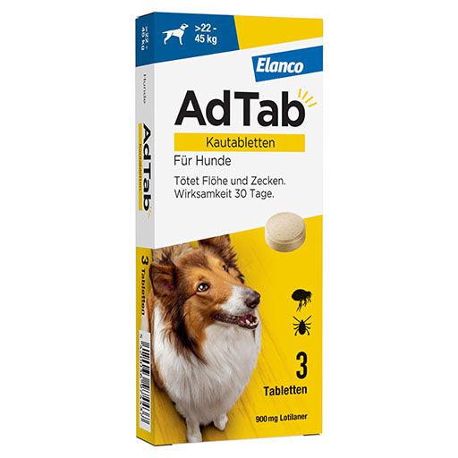 AdTab 900 mg Kautabletten für Hunde >22-45 kg<sup> 6</sup>  3 St