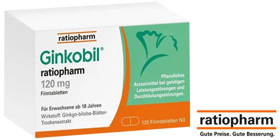 GINKOBIL-ratiopharm 120 mg mit Ginkgo biloba* 120 St